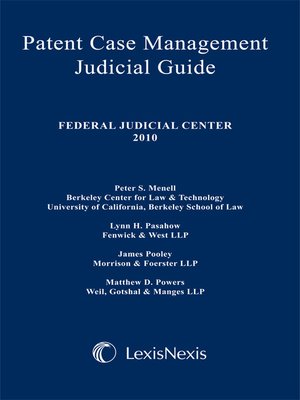 cover image of Patent Case Management Judicial Guide